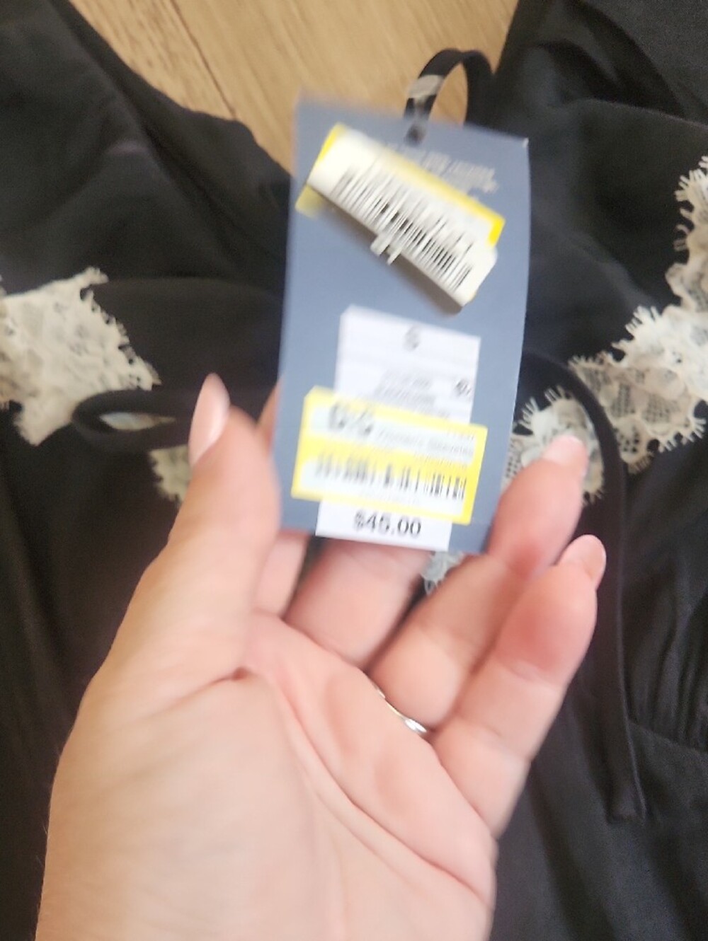 NWT Universal Thread Black Dress with White Lace Trim - Picture 4 of 6